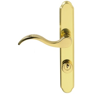 Wright Products - Serenade Mortise Keyed Lever Mount Latch with Deadbolt for Screen and Storm Doors, Polished Brass