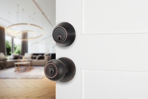 Brinks Keyed Entry Ball Knob and Deadbolt Double Combo with PRO-GUARD™