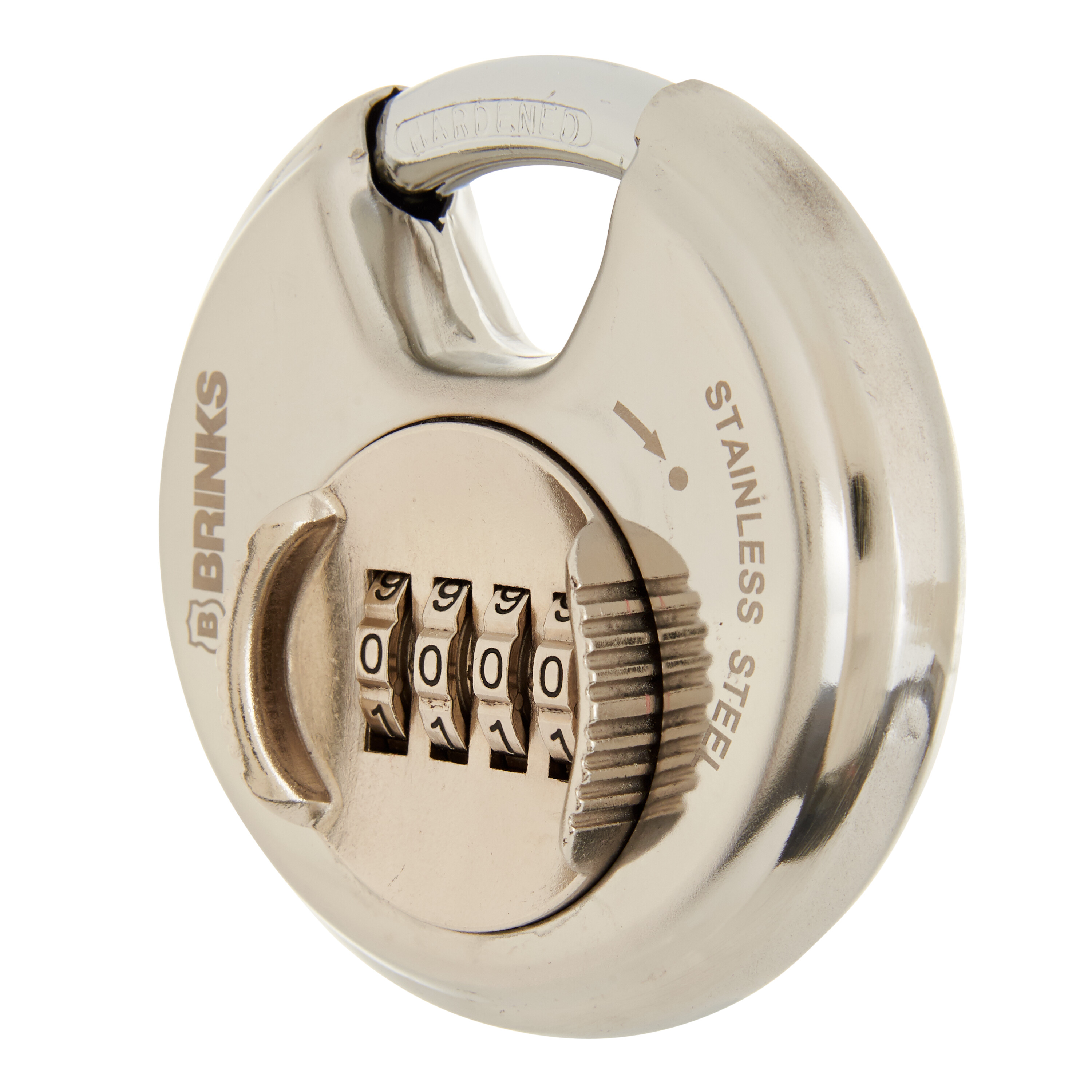 Details about   BRINKS 173-80051 80mm Stainless Steel Resettable Combination Discus Padlock Safe 